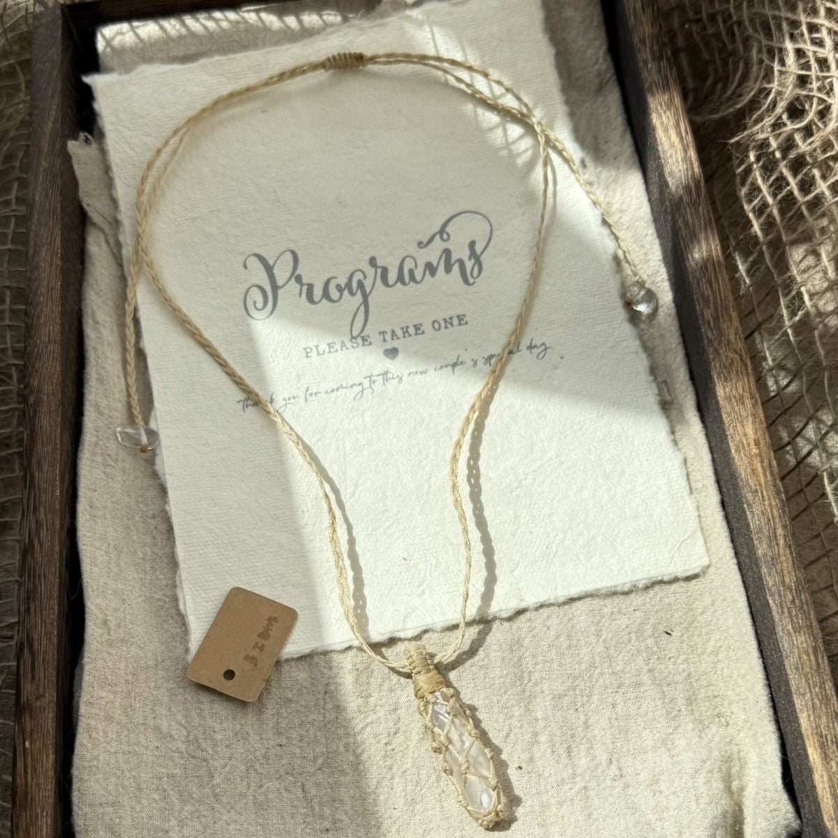 Hand-woven necklace retro versatile crystal necklace
