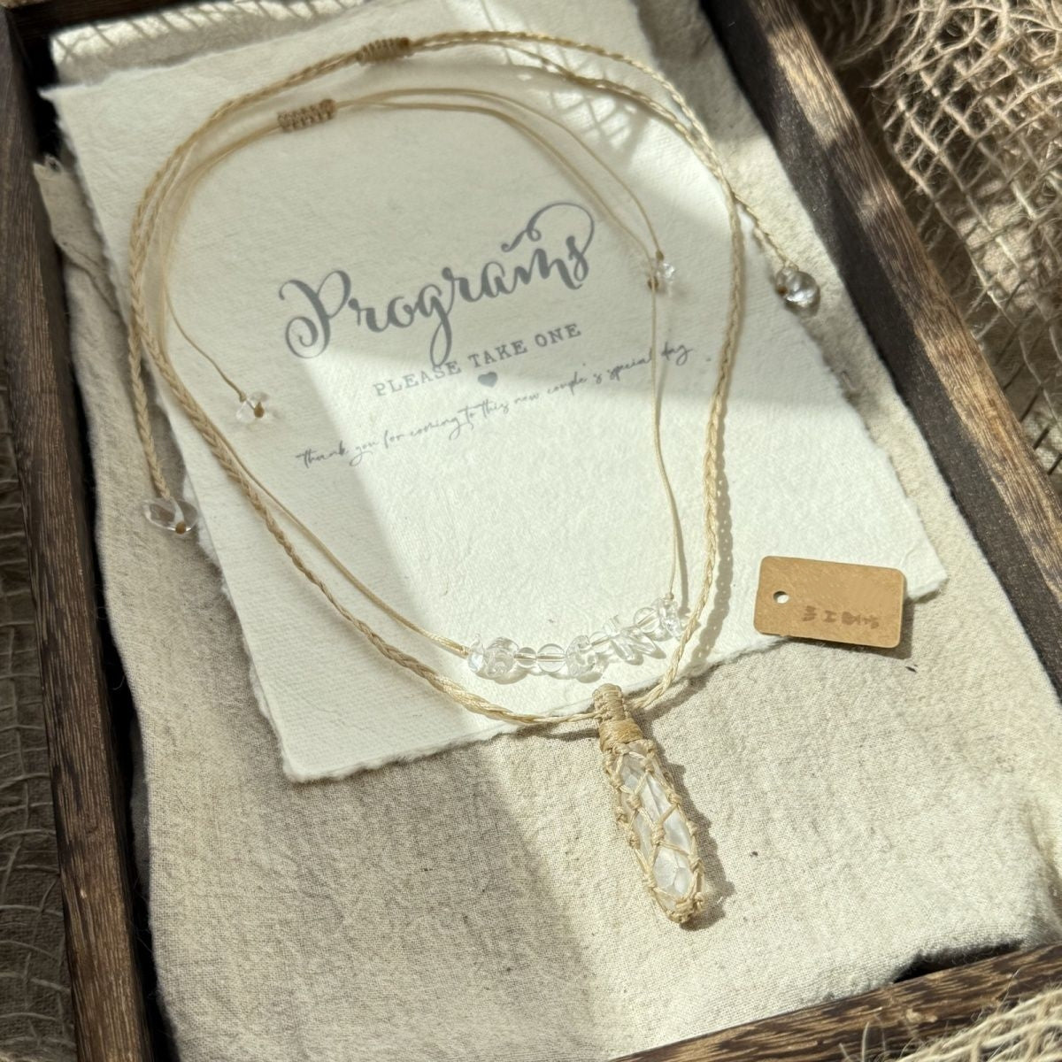 Hand-woven necklace retro versatile crystal necklace
