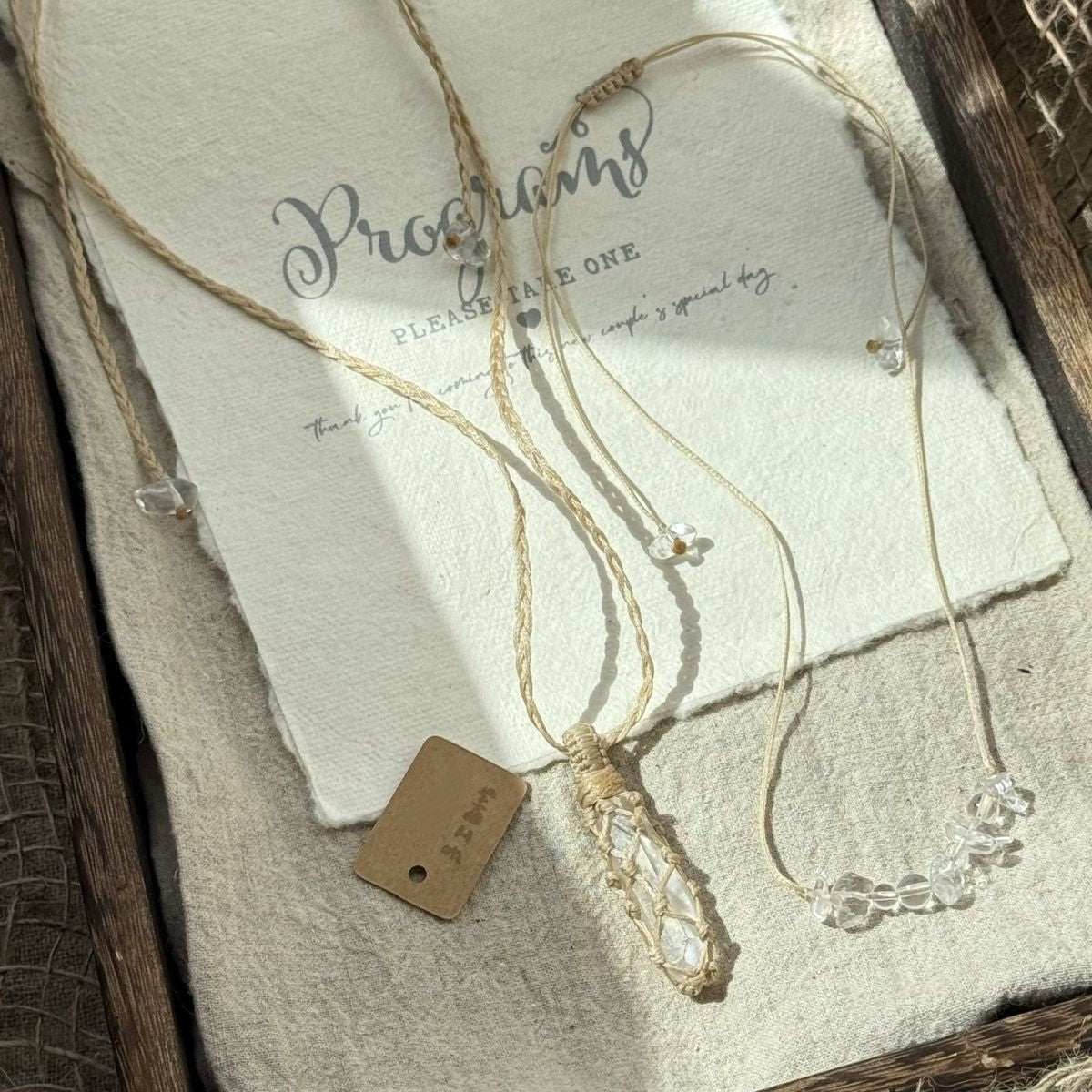 Hand-woven necklace retro versatile crystal necklace