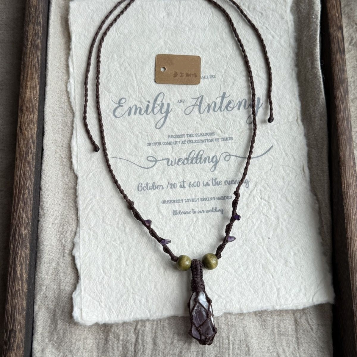 Hand-woven necklace retro versatile crystal necklace
