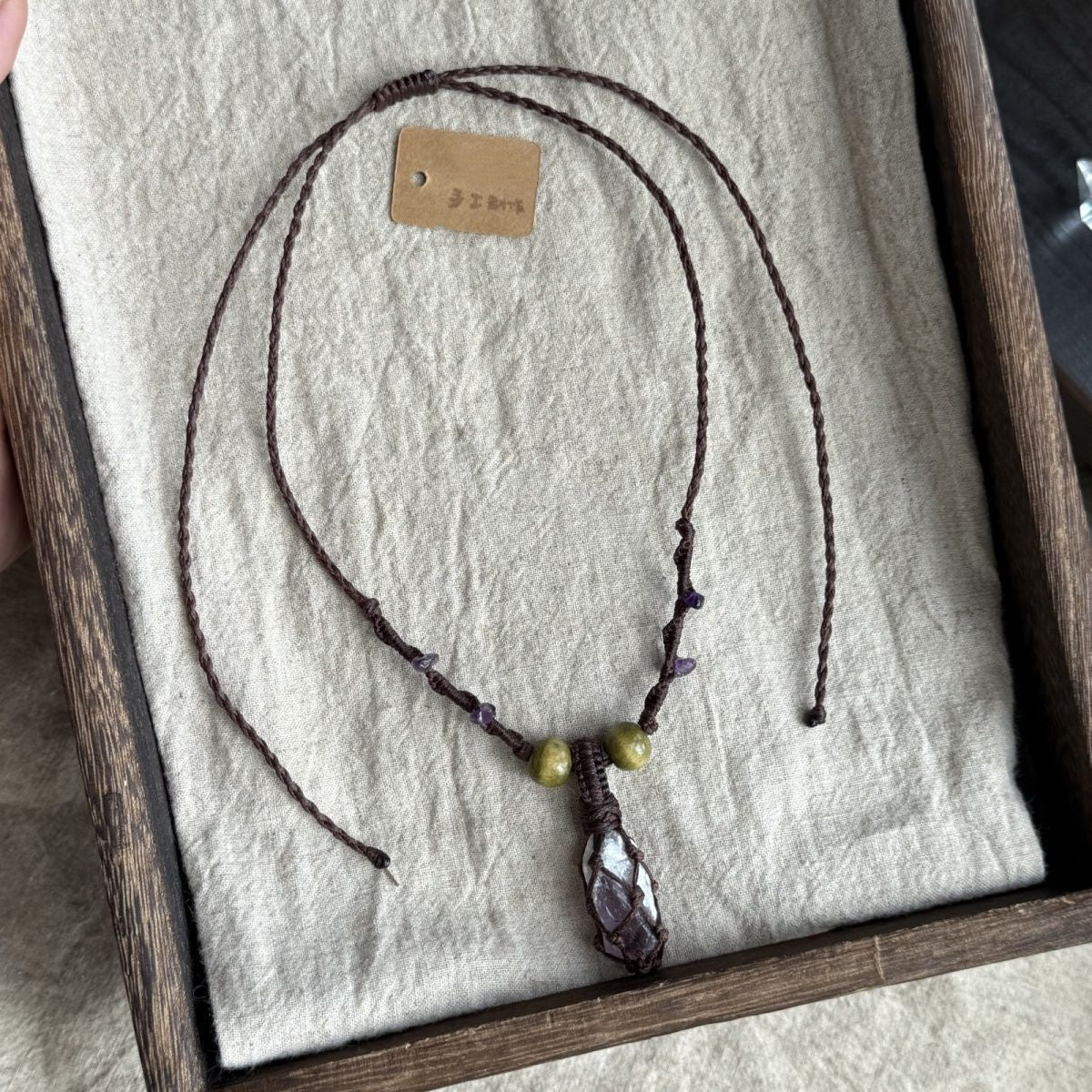 Hand-woven necklace retro versatile crystal necklace
