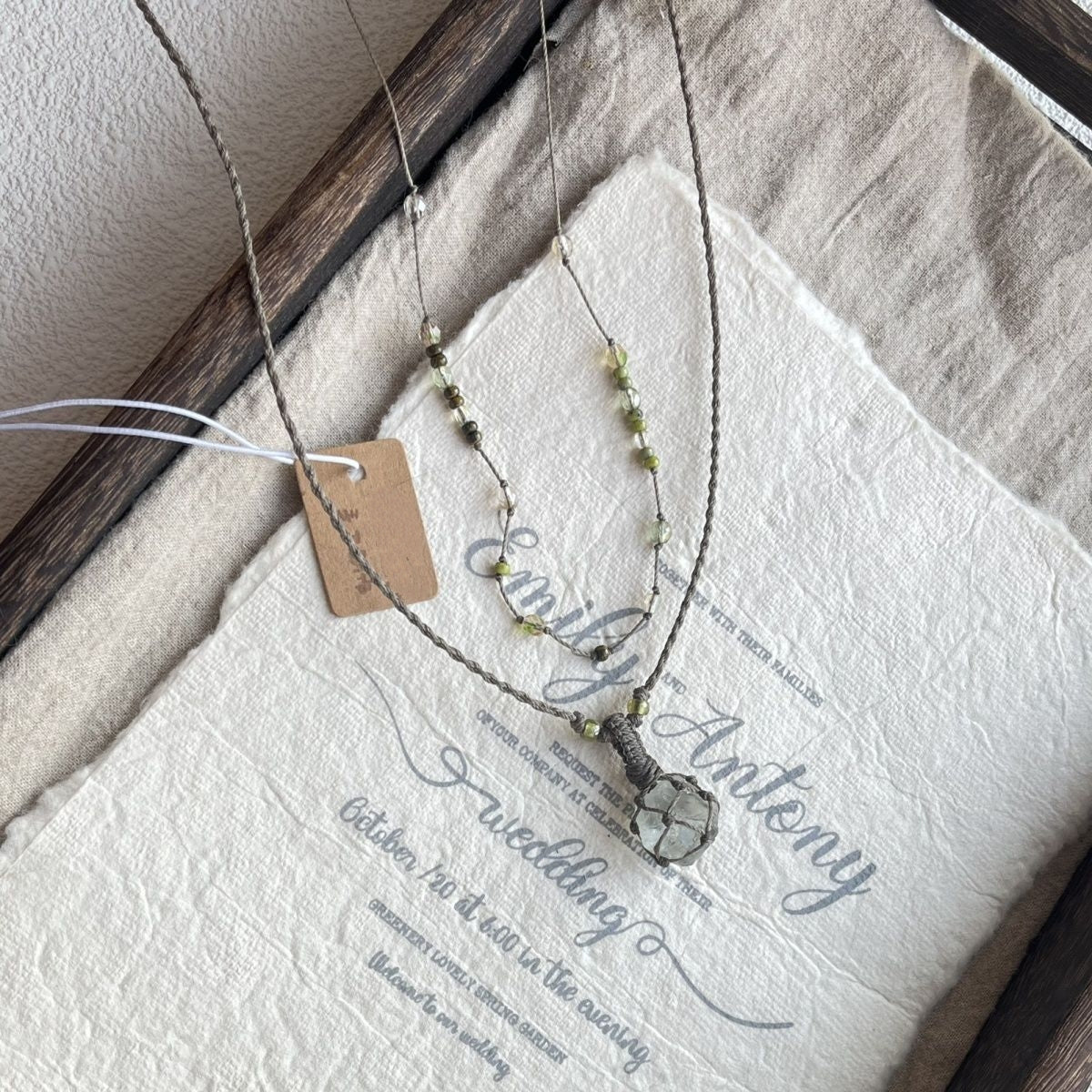Hand-woven necklace retro versatile crystal necklace