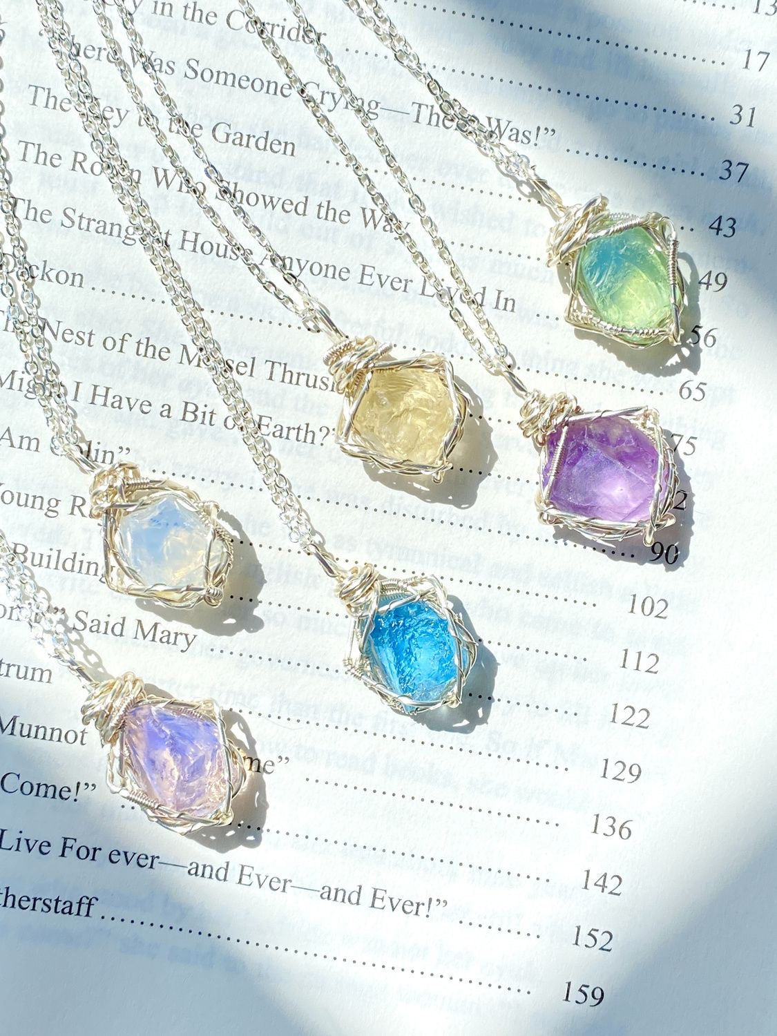 Crystal Pendant Necklace - Crystal Pendant Necklace, Adjustable Length, Natural Gemstone Jewelry, Unisex