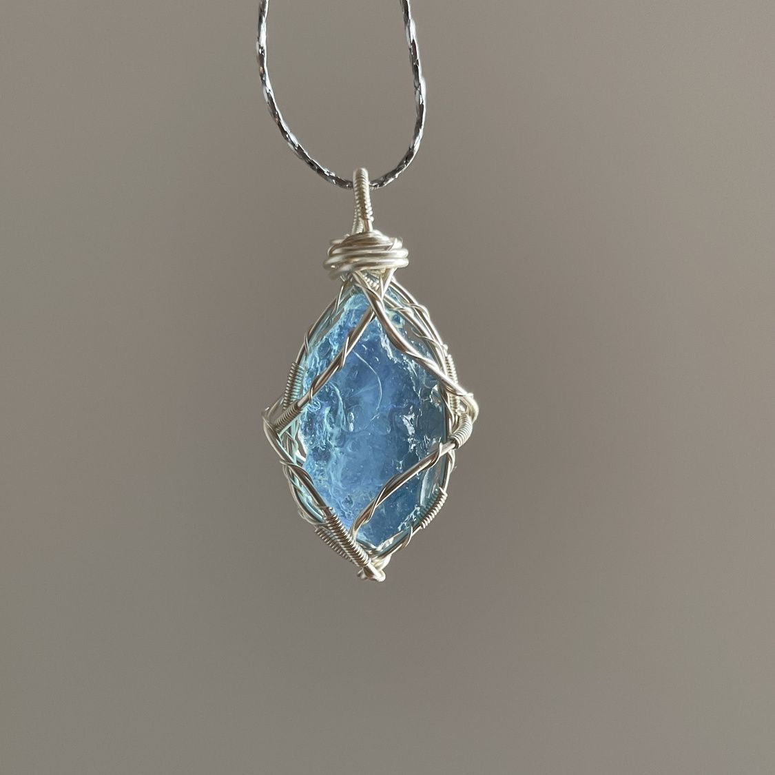 Crystal Pendant Necklace - Crystal Pendant Necklace, Adjustable Length, Natural Gemstone Jewelry, Unisex