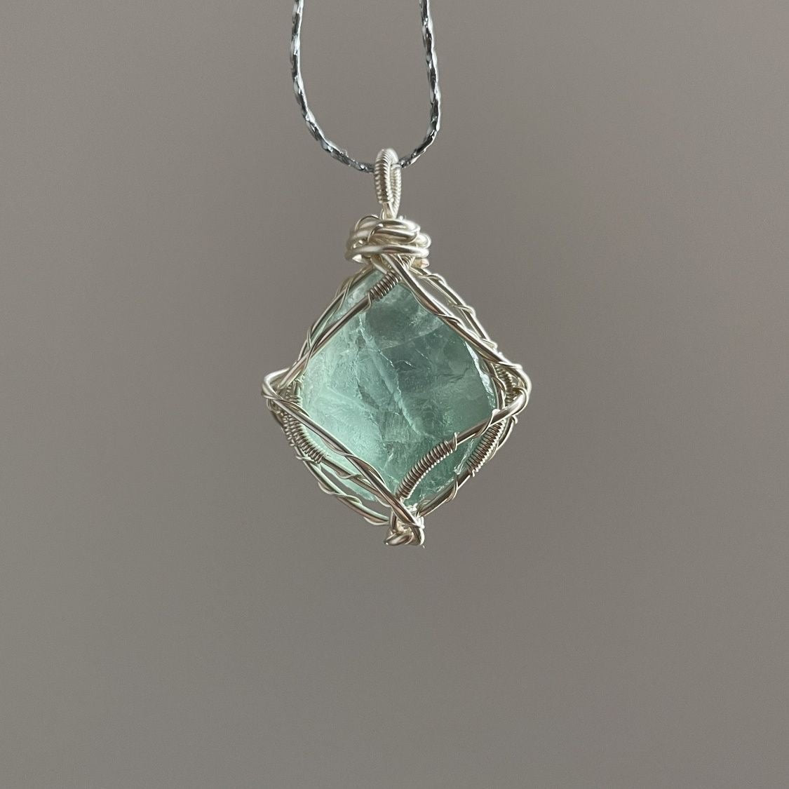 Crystal Pendant Necklace - Crystal Pendant Necklace, Adjustable Length, Natural Gemstone Jewelry, Unisex