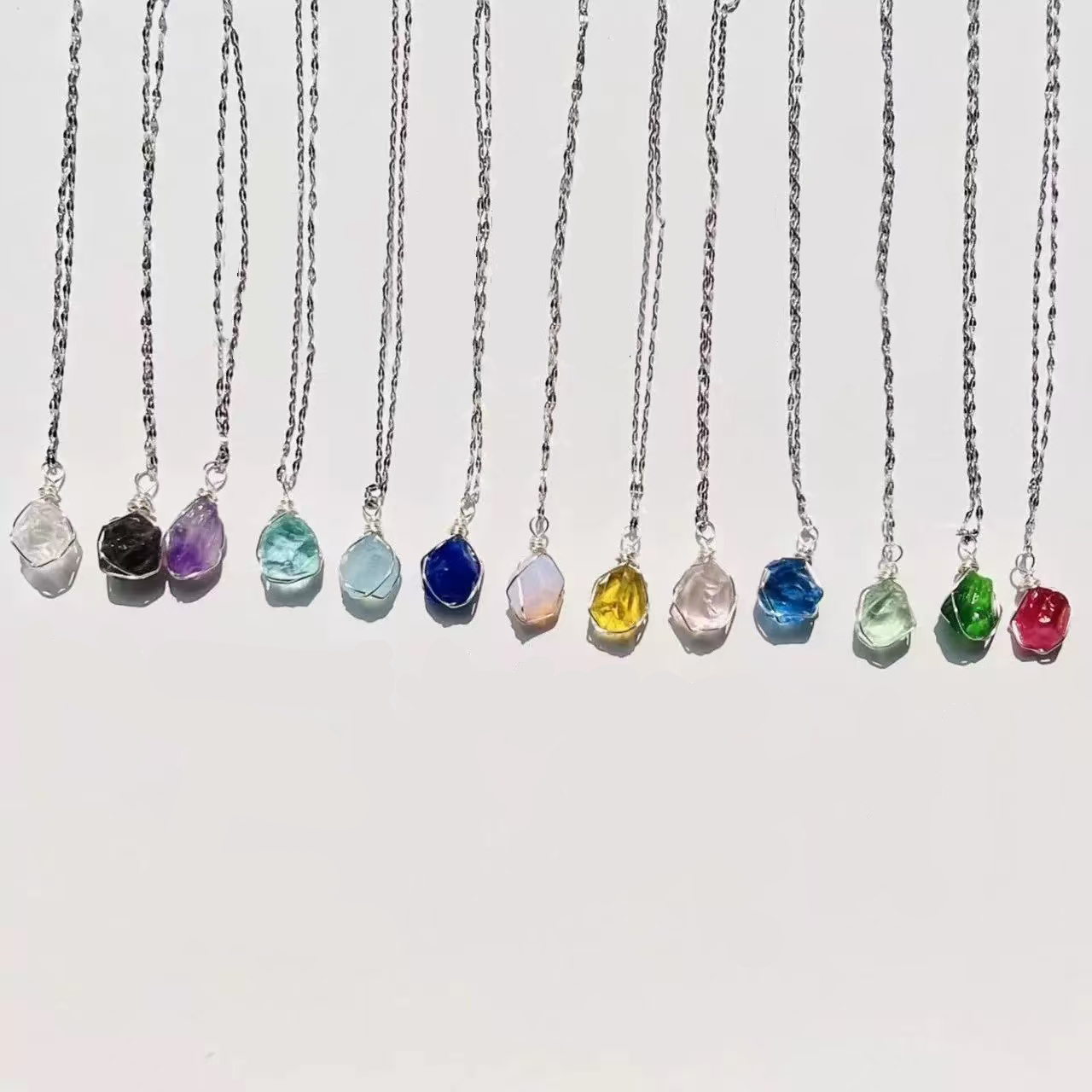 Crystal Pendant Necklace - Crystal Pendant Necklace, Adjustable Length, Natural Gemstone Jewelry, Unisex