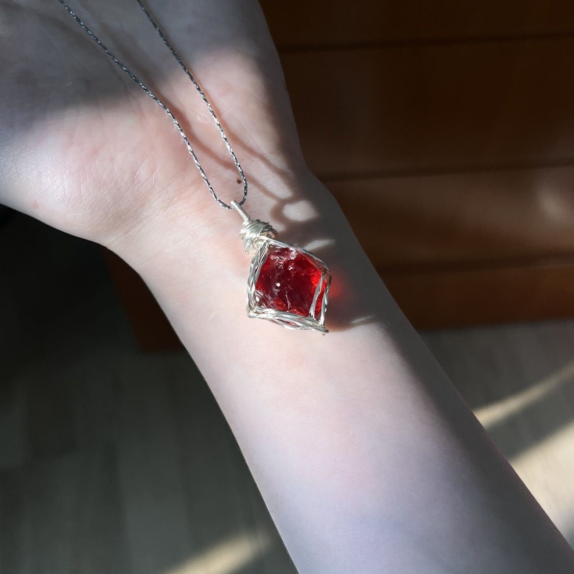 Crystal Pendant Necklace - Crystal Pendant Necklace, Adjustable Length, Natural Gemstone Jewelry, Unisex