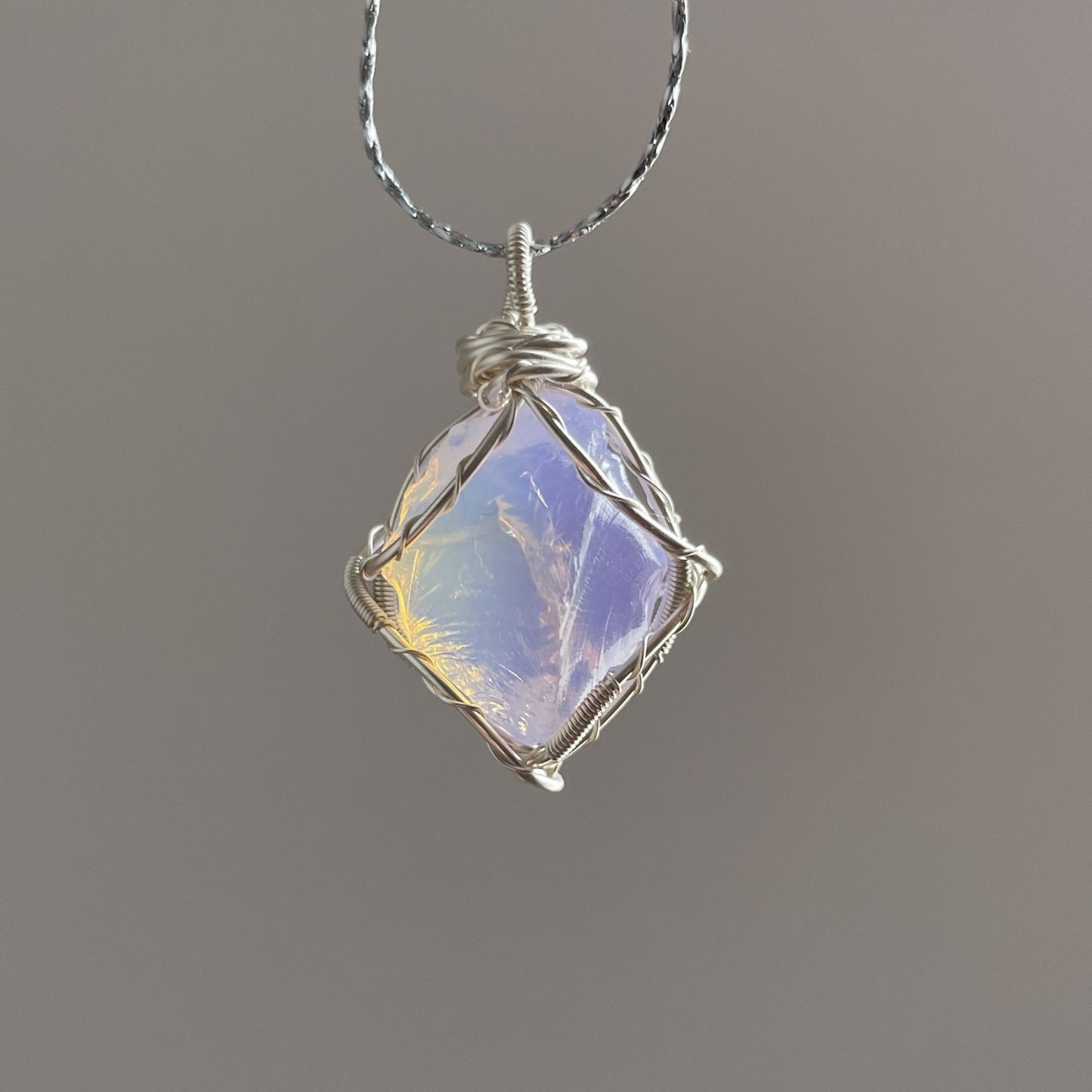 Crystal Pendant Necklace - Crystal Pendant Necklace, Adjustable Length, Natural Gemstone Jewelry, Unisex