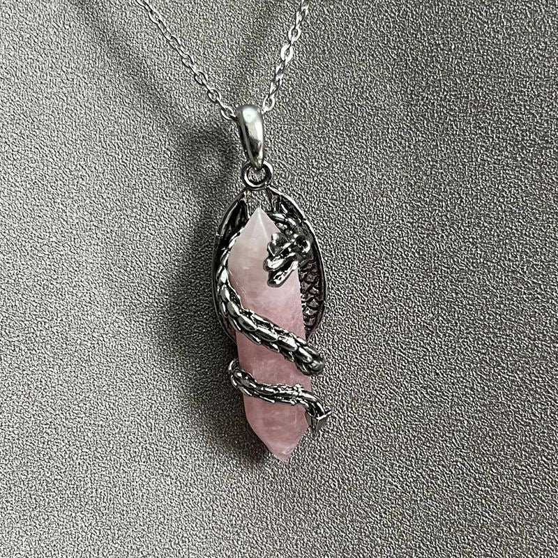 Personalized Panlong Natural Crystal Stone Pendant