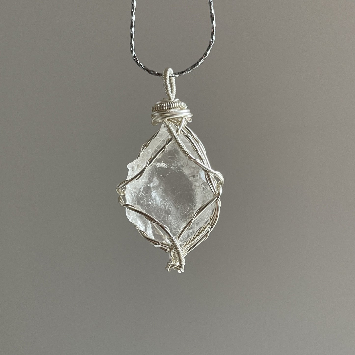 Crystal Pendant Necklace - Crystal Pendant Necklace, Adjustable Length, Natural Gemstone Jewelry, Unisex