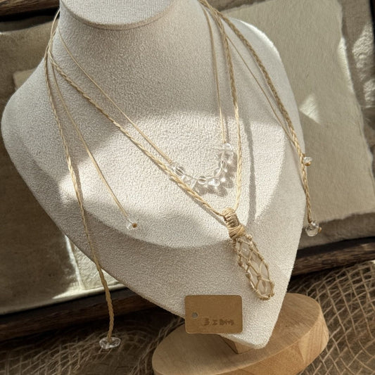 Hand-woven necklace retro versatile crystal necklace