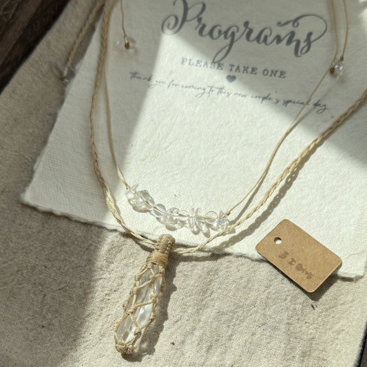 Hand-woven necklace retro versatile crystal necklace