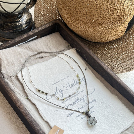 Hand-woven necklace retro versatile crystal necklace
