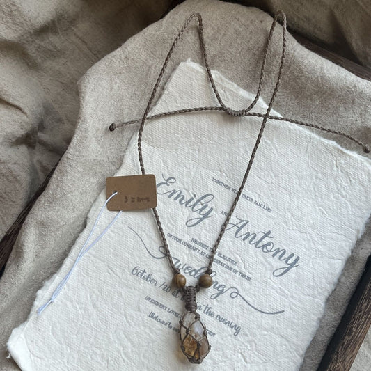 Hand-woven necklace retro versatile crystal necklace