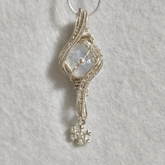 crystal pendant opal handmade