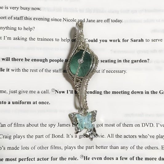 crystal pendant opal handmade