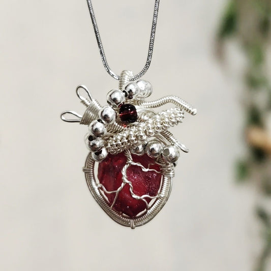 Heart Wrap Natural Crystal Necklace