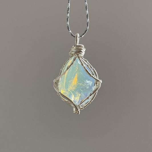 Crystal Pendant Necklace - Crystal Pendant Necklace, Adjustable Length, Natural Gemstone Jewelry, Unisex